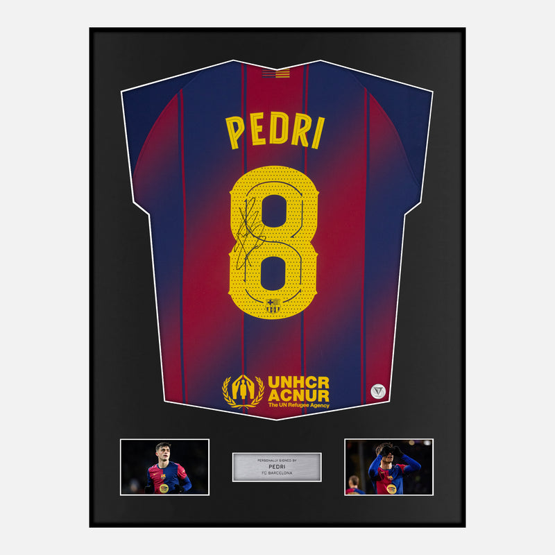 Framed Pedri Signed Barcelona Shirt 2025-26 Home [Classic]
