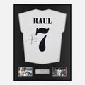 Framed Raul Signed Real Madrid Shirt Home [Classic]
