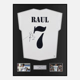Framed Raul Signed Real Madrid Shirt Home [Classic]