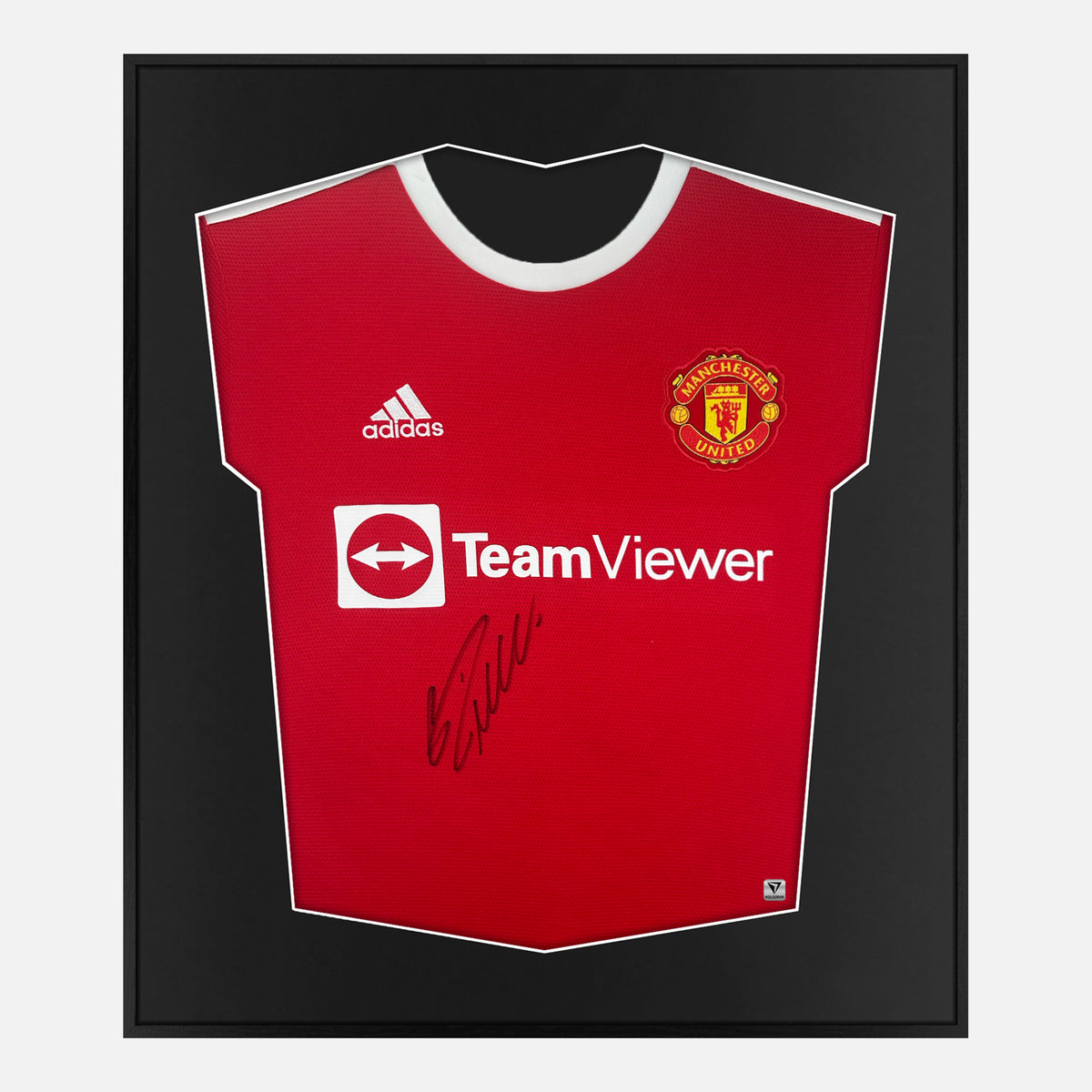 Framed Ronaldo Signed Shirt, Manchester United Home [Lite] — Authentic signature with NFC and COA | The Vault