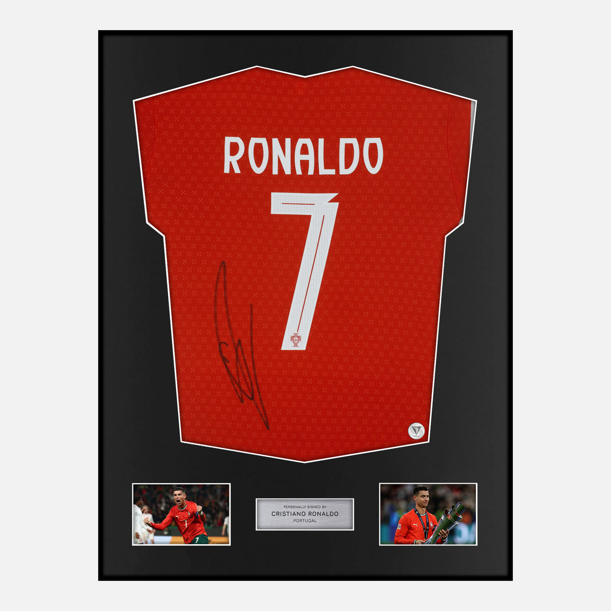Framed Cristiano Ronaldo Signed Portugal Shirt 2025 Final [Classic] — Verified autograph with NFC and certificate | The Vault