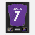 Framed Cristiano Ronaldo Signed Real Madrid Shirt Purple 2016-17 [Classic]