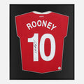 Framed Rooney Signed Man United Shirt, Red Home [Lite]