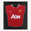 Framed Rooney Signed Shirt, Manchester United Home [Lite]