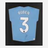 Framed Ruben Dias Signed Shirt, Man City Home New [Lite]
