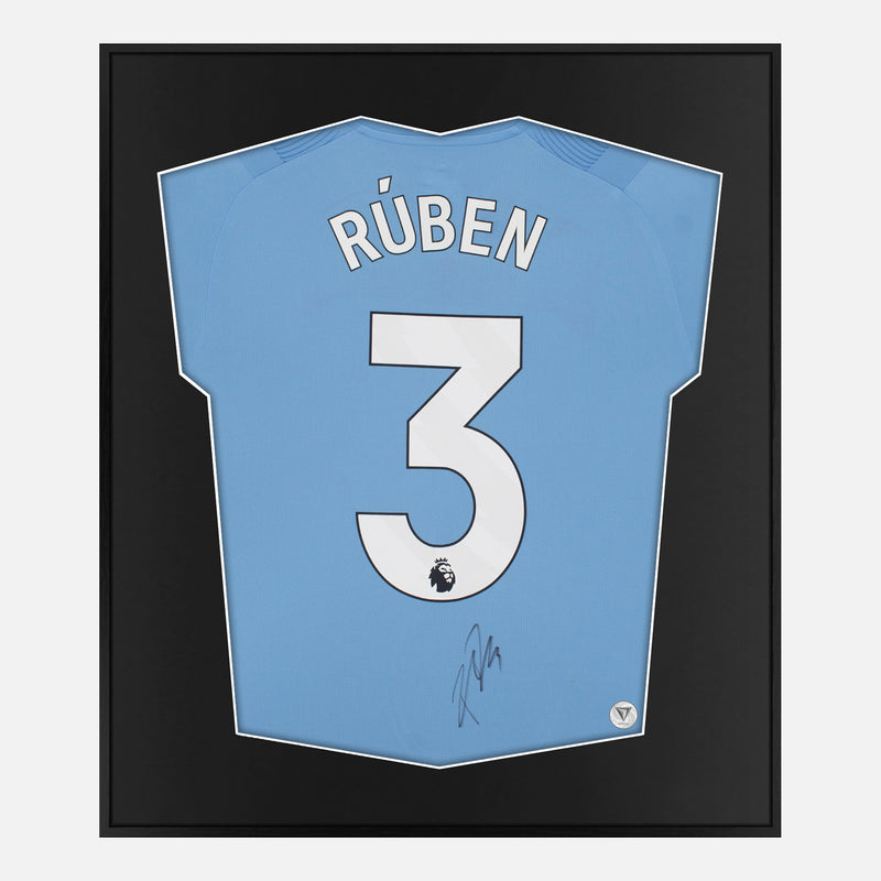 Framed Ruben Dias Signed Shirt, Man City Home New [Lite]