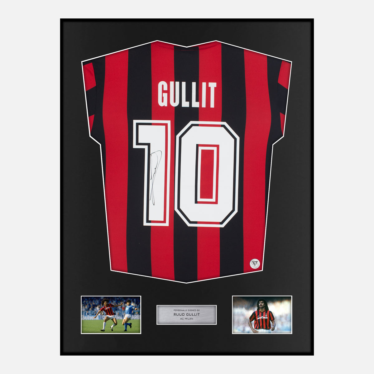 Framed Ruud Gullit Signed AC Milan Shirt Home 1988 [Classic] — Verified autograph with NFC and certificate | The Vault
