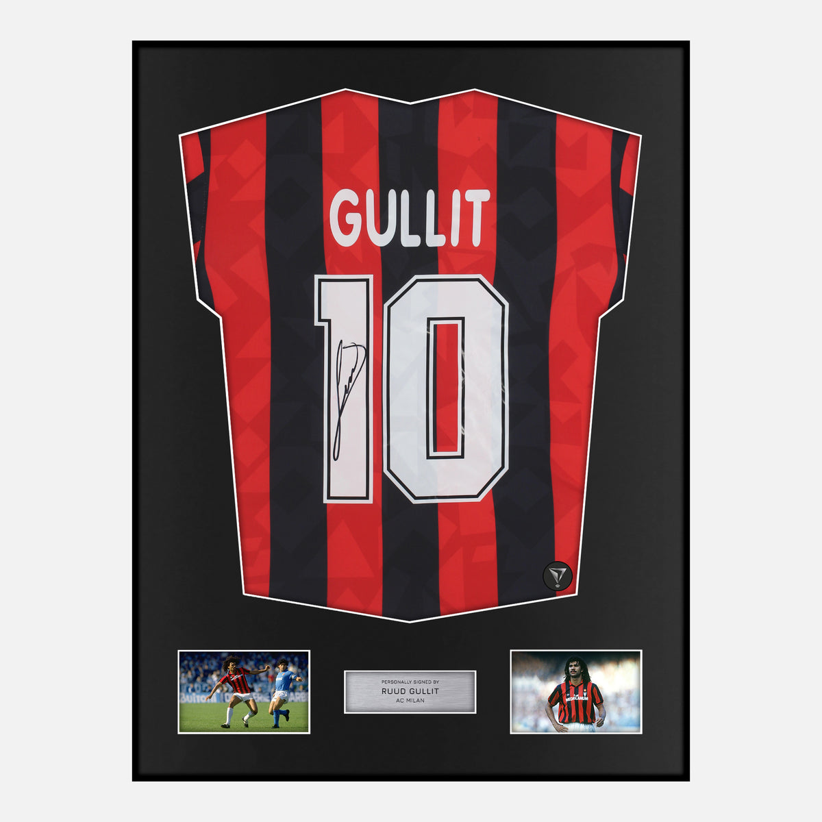 Framed Ruud Gullit Signed AC Milan Shirt Home [Classic] — Classic framed AC Milan shirt signed by Ruud Gullit | The Vault