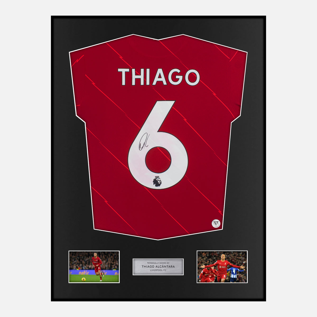 Framed Thiago Alcântara Signed Liverpool Shirt 2021-22 Home [Classic] — Verified autograph with NFC and certificate | The Vault