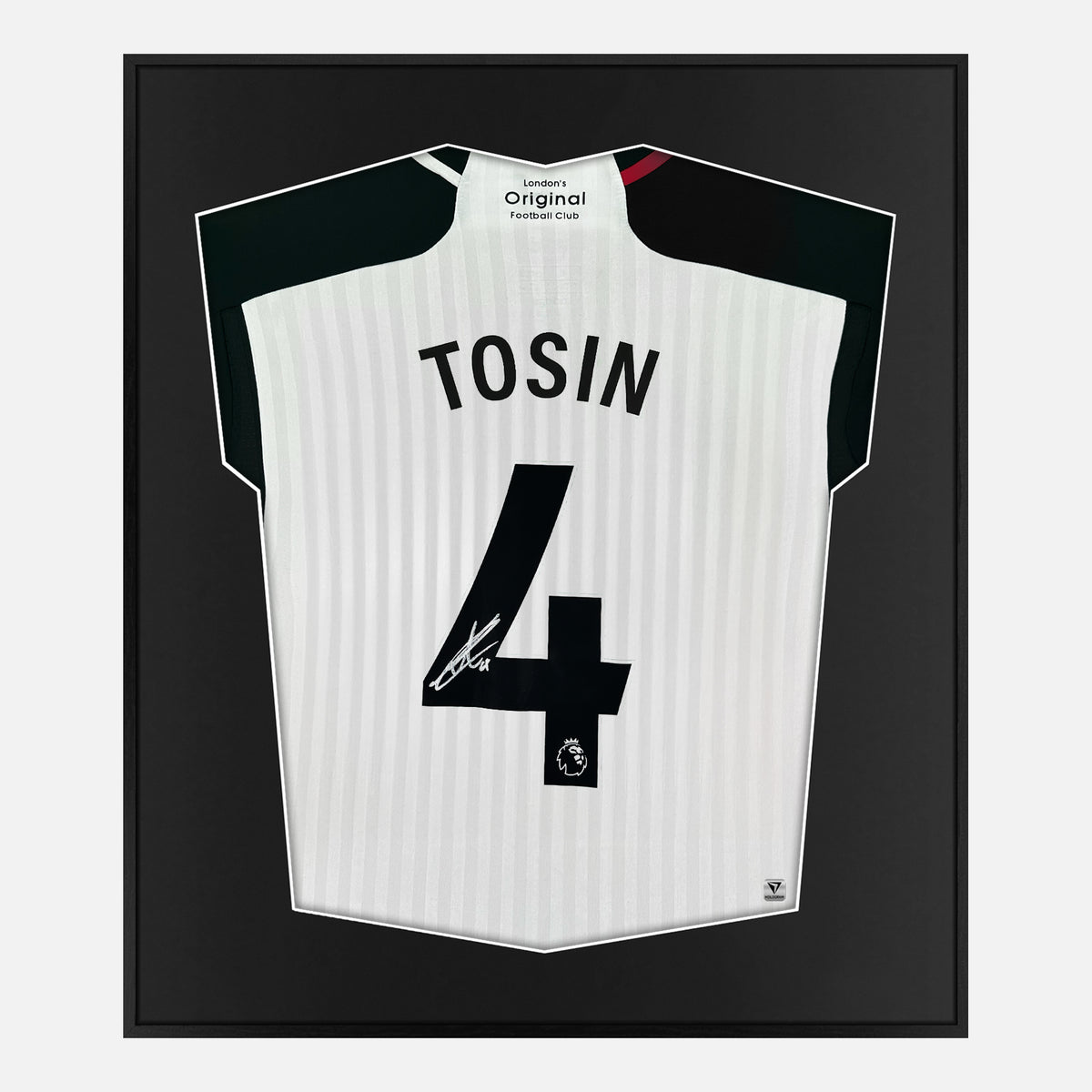 Framed Tosin Adarabioyo Signed Shirt, Fulham White Home [Lite] — Authentic signature with NFC and COA | The Vault