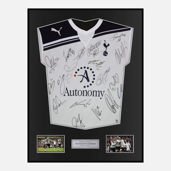 Framed Squad Signed Tottenham Hotspur Shirt 2010-11 Home [Modern]