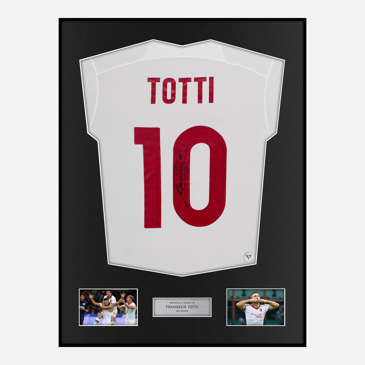 Framed Francesco Tott Signed AS Roma Shirt Away 2015-16 [Classic] — Verified autograph with NFC and certificate | The Vault
