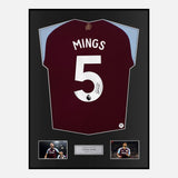 Framed Tyrone Mings Signed Aston Villa Shirt 2023-24 Home [Classic]