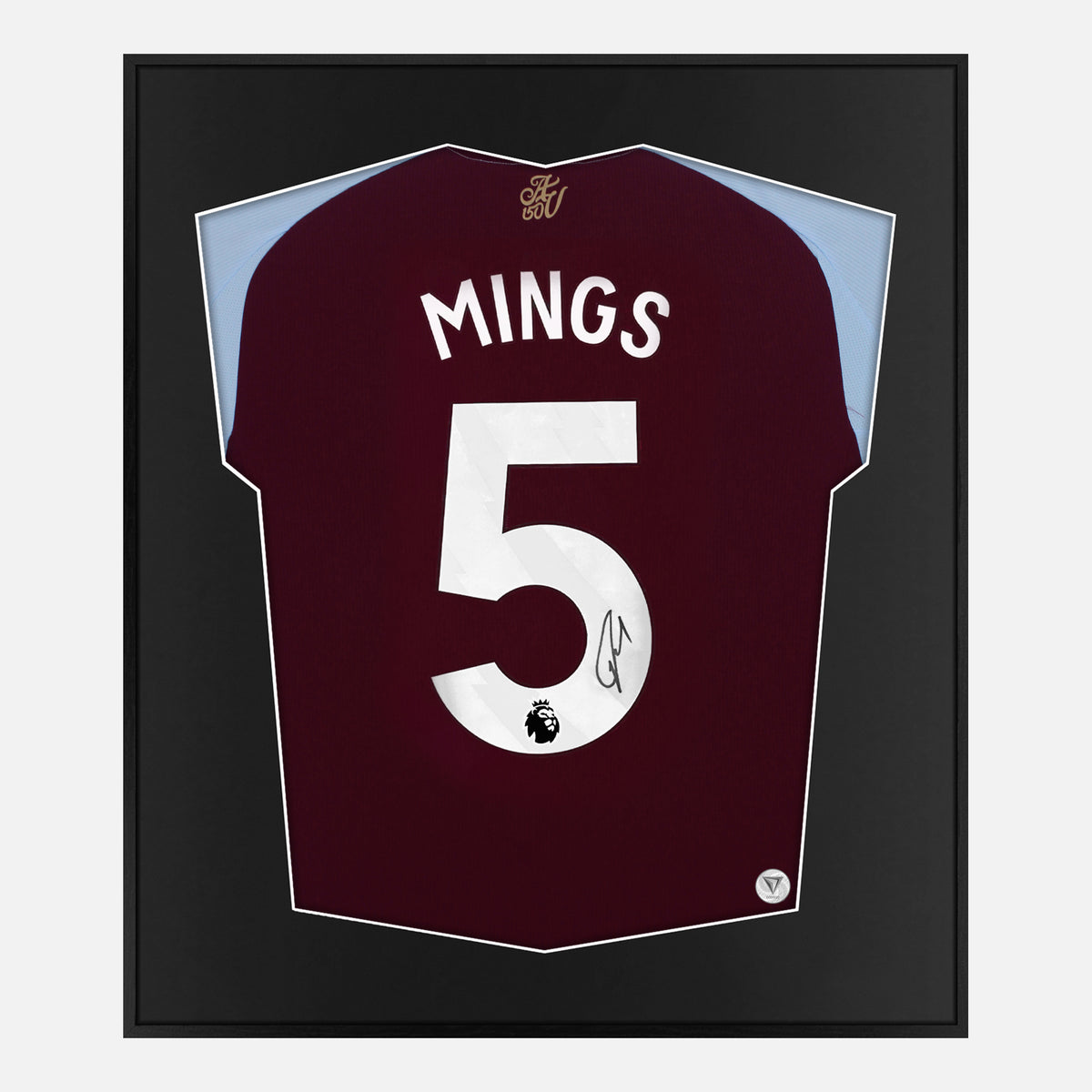 Framed Mings Signed Shirt, Aston Villa Home [Lite] — Lite framed Aston Villa shirt signed by Tyrone Mings | The Vault