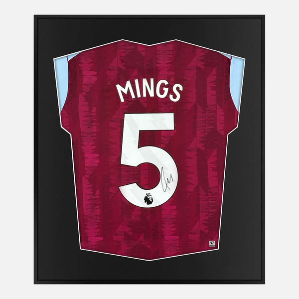Framed Tyrone Mings Signed Aston Villa Shirt 2023-24 Home [Mini]