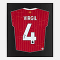 Framed Van Dijk Signed Shirt, Liverpool Home [Lite]