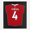 Framed Virgil Van Dijk Signed Shirt, Liverpool Home [Lite]