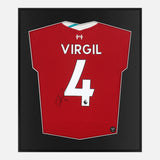 Framed Virgil Van Dijk Signed Shirt, Liverpool Home [Lite]