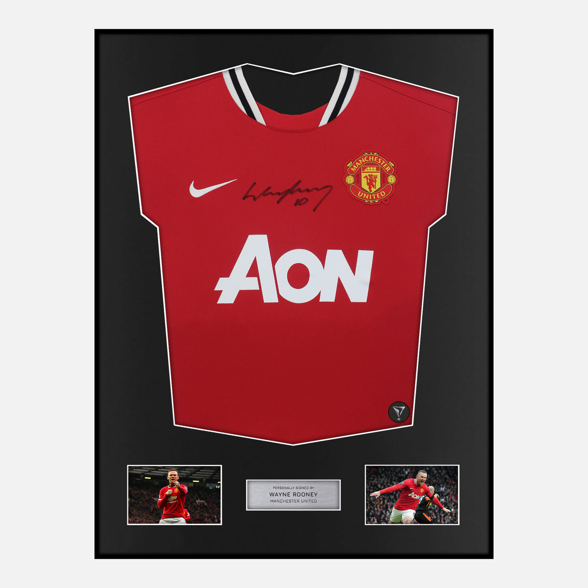 Framed Wayne Rooney Signed Manchester United Shirt 2011-12 Home [Classic] — Classic framed Manchester United shirt signed by Wayne Rooney | The Vault