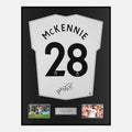 Framed Weston McKennie Signed Leeds United Shirt 2022-23 Home [Classic]