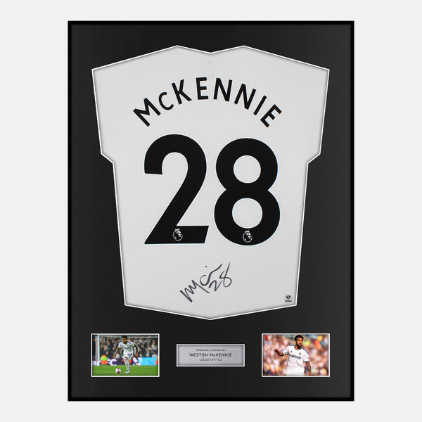 Framed Weston McKennie Signed Leeds United Shirt 2022-23 Home [Modern]
