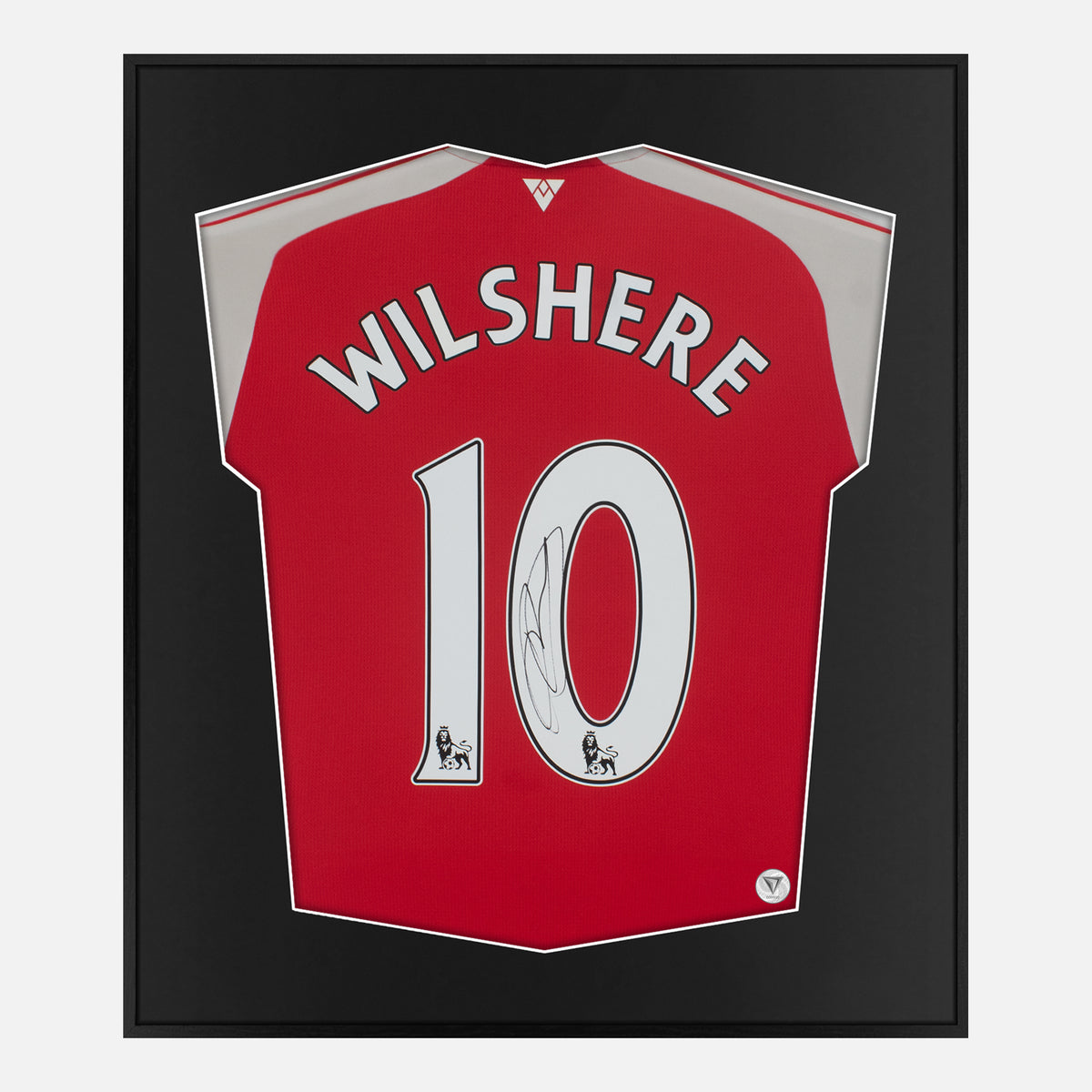 Framed Wilshere Signed Arsenal Shirt, 10 Autograph [Lite] — Authentic signature with NFC and COA | The Vault
