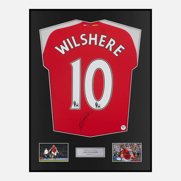 Framed Jack Wilshere Signed Arsenal Shirt 2014-15 Home [Classic]