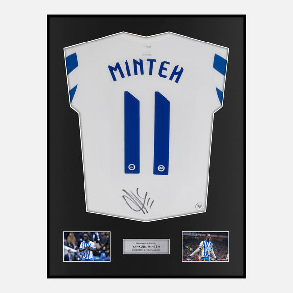 Framed Yankuba Minteh Signed Brighton Shirt Home [Classic]