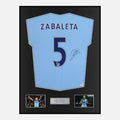 Framed Pablo Zabaleta Signed Manchester City Shirt 2013-14 Home [Classic]