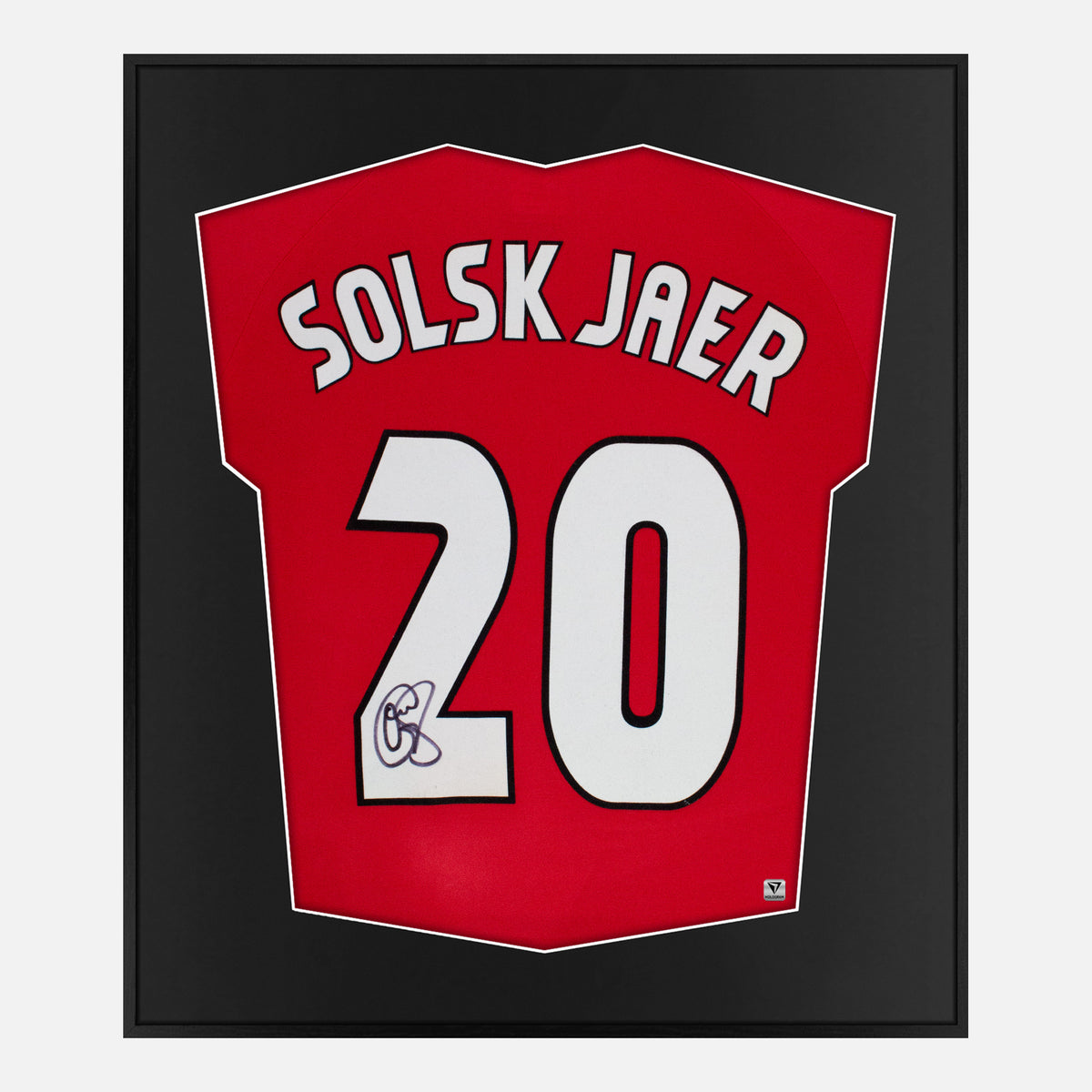 Framed Solskjaer Signed Manchester United Shirt, 99 Final [Lite] — Authentic signature with NFC and COA | The Vault