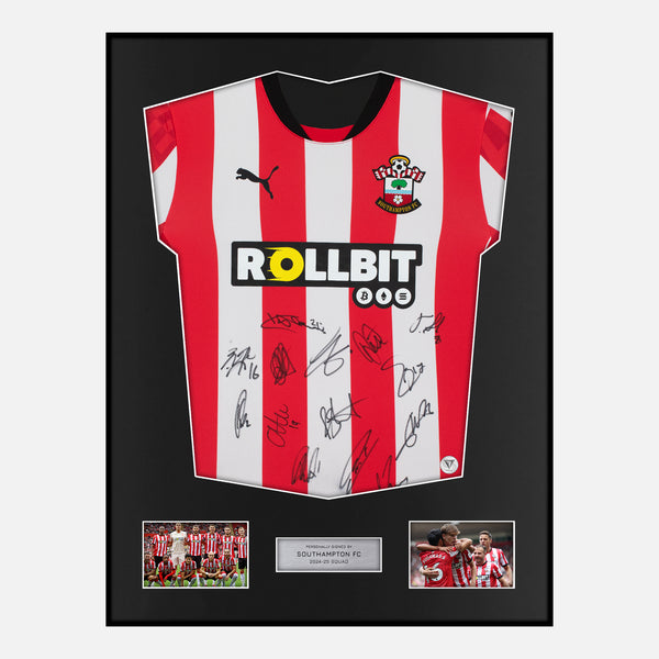 Framed Squad Signed Southampton Shirt 2024-25 Home [Modern]