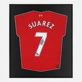 Framed Luis Suárez Signed Shirt, Liverpool Home [Lite]