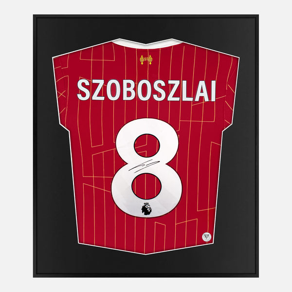 Framed Dominik Szoboszlai Signed Liverpool Shirt 2024-25 Home [Lite]