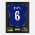 Framed Thiago Silva Signed Chelsea Shirt 2021 CL Winners [Classic]