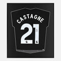Framed Castagne Signed Fulham Shirt, Black Third away [Lite]