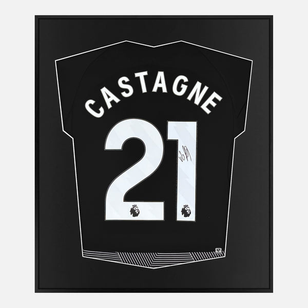 Framed Timothy Castagne Signed Fulham Shirt 2023-24 Third away [Mini]