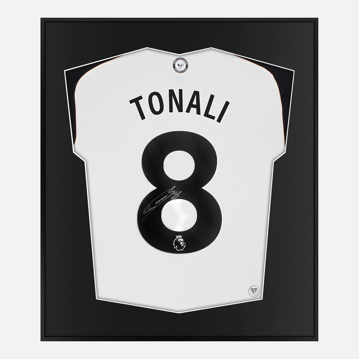 Framed Sandro Tonali Signed Shirt, Newcastle United Home [Lite] — Authentic signature with NFC and COA | The Vault