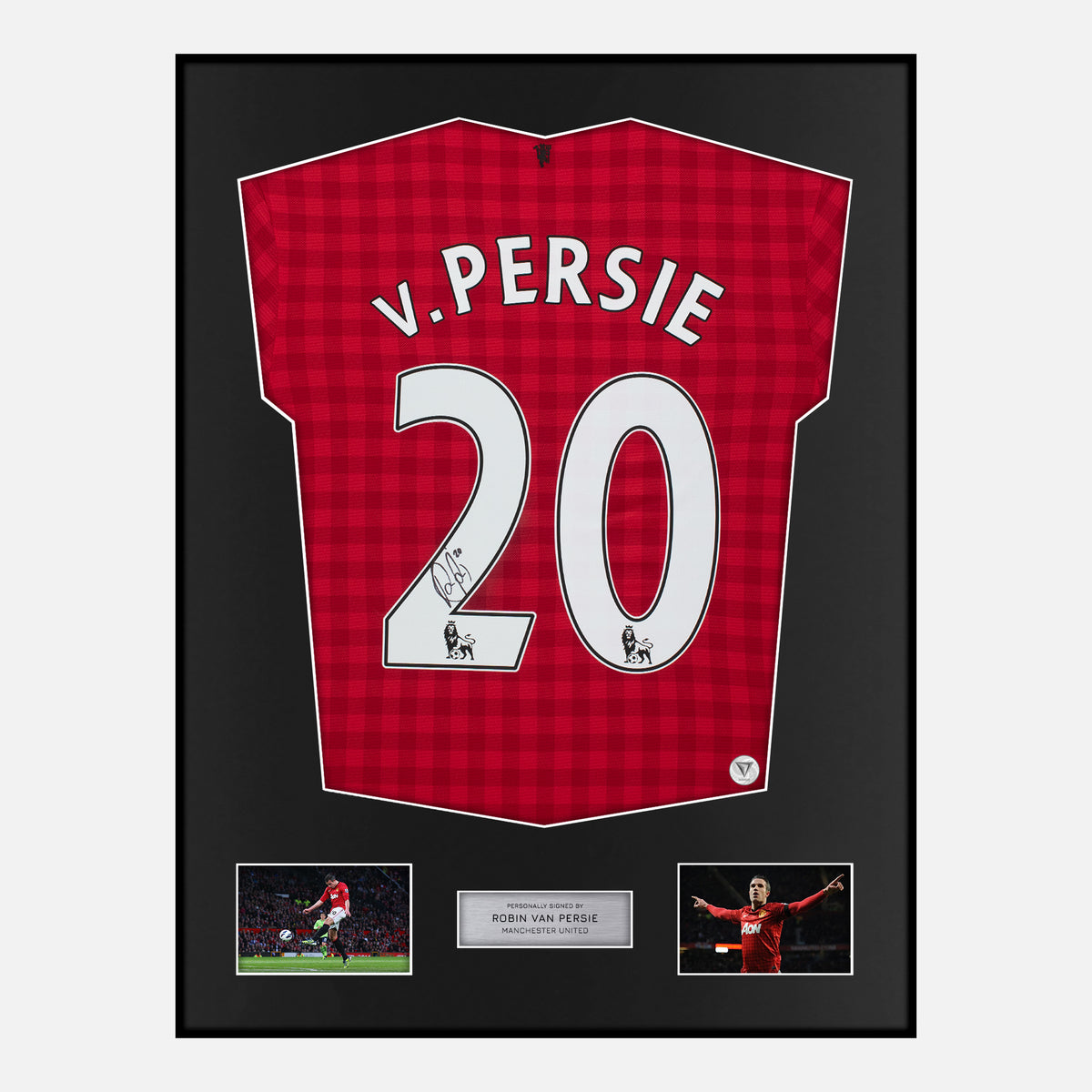 Framed Robin Van Persie Signed Manchester United Shirt Home 2012-13 [Classic] — Verified autograph with NFC and certificate | The Vault