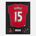 Framed Nemanja Vidic Signed Manchester United Shirt 2010-11 Home [Classic]