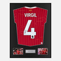 Framed Virgil Van Dijk Signed Liverpool Shirt 2024-25 Home [Classic]