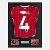 Framed Virgil Van Dijk Signed Liverpool Shirt 2024-25 Home [Classic]