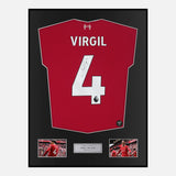 Framed Virgil Van Dijk Signed Liverpool Shirt Home [Classic]