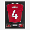 Framed Virgil Van Dijk Signed Liverpool Shirt 2024-25 Home [Classic]