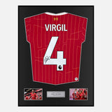 Framed Virgil Van Dijk Signed Liverpool Shirt 2024-25 Home [Classic]
