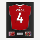 Framed Virgil Van Dijk Signed Liverpool Shirt 2020-21 Home [Classic]
