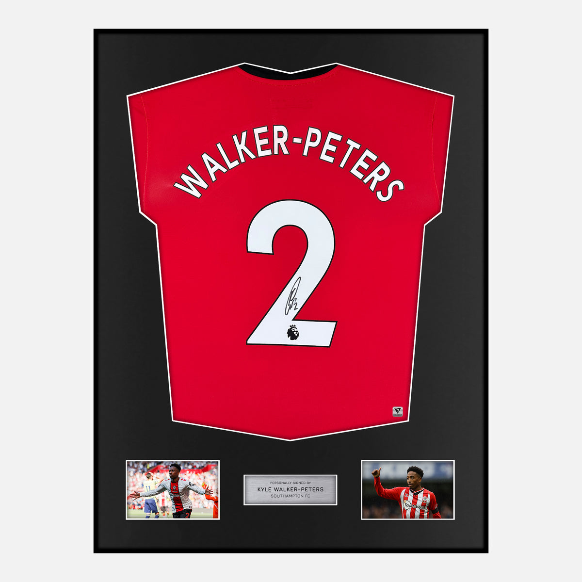 Framed Kyle Walker-Peters Signed Southampton Shirt 2020-21 Home [Classic] — Verified autograph with NFC and certificate | The Vault