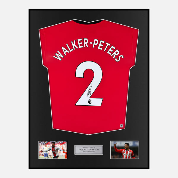 Framed Kyle Walker-Peters Signed Southampton Shirt 2020-21 Home [Modern]