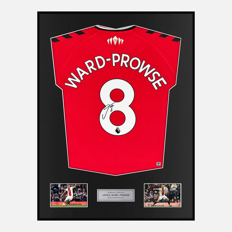 Framed James Ward-Prowse Signed Southampton Shirt 2021-22 Home [Modern]