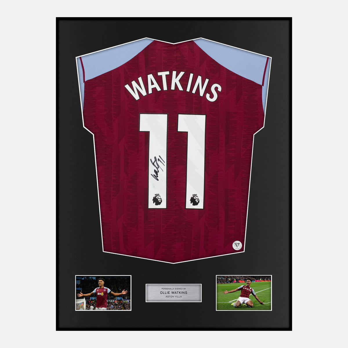 Framed Ollie Watkins Signed Aston Villa Shirt 2023-24 Home [Classic] — Verified autograph with NFC and certificate | The Vault
