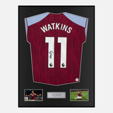 Framed Ollie Watkins Signed Aston Villa Shirt 2023-24 Home [Modern]